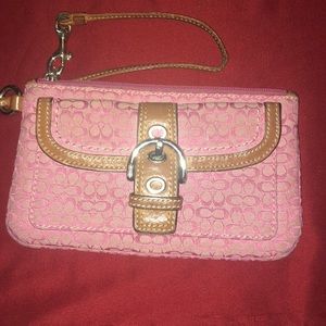 Pink coach wristlet